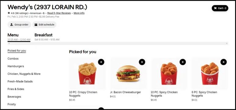How To Order Online From Wendy’s